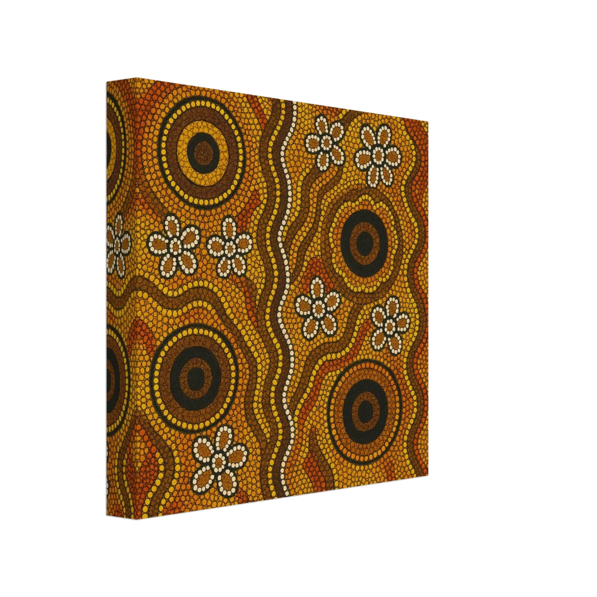Aboriginal Ochre Earth Tones Wall Art Print - Canvas - 20x20 cm / 8x8″ -