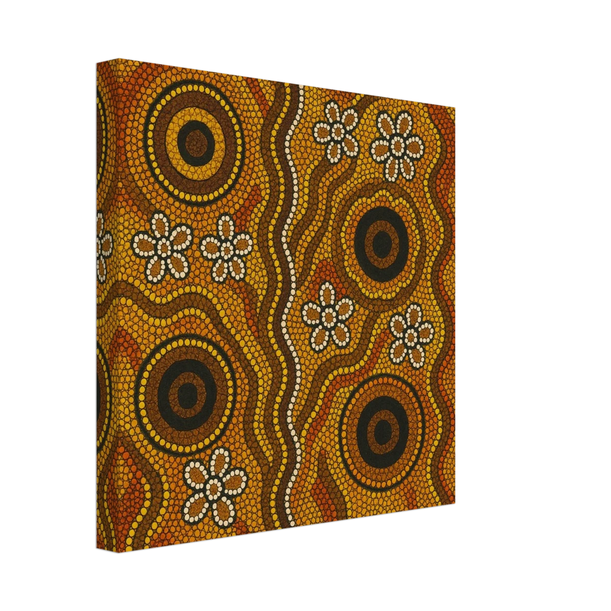 Aboriginal Ochre Earth Tones Wall Art Print - Canvas - 30x30 cm / 12x12″ -
