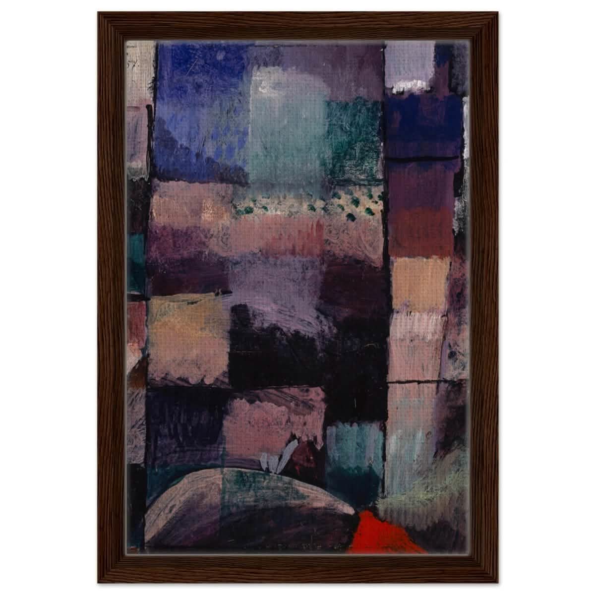 About a motif from Hammamet (1914) by Paul Klee | Vintage wall art print - Framed Canvas - 30x45 cm / 12x18″ - Dark wood frame