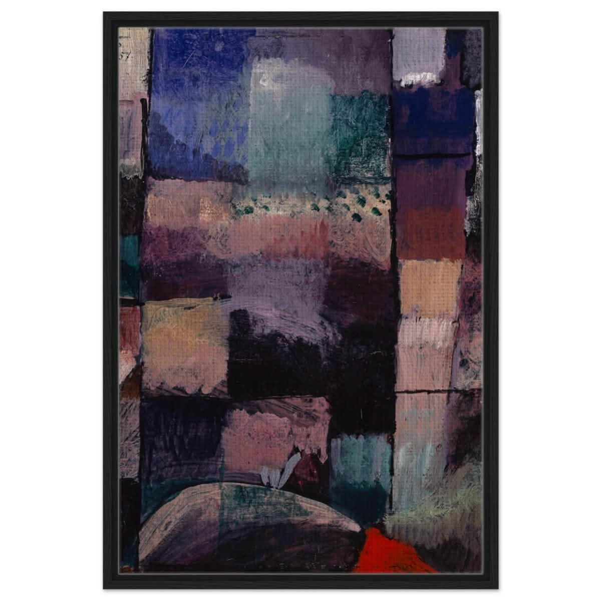 About a motif from Hammamet (1914) by Paul Klee | Vintage wall art print - Framed Canvas - 60x90 cm / 24x36″ - Black frame