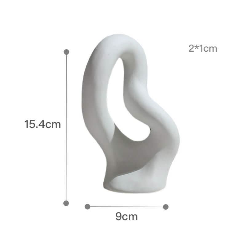 Abstract Ceramic Sculpture Vase – Modern Minimalist Décor - Light grey -