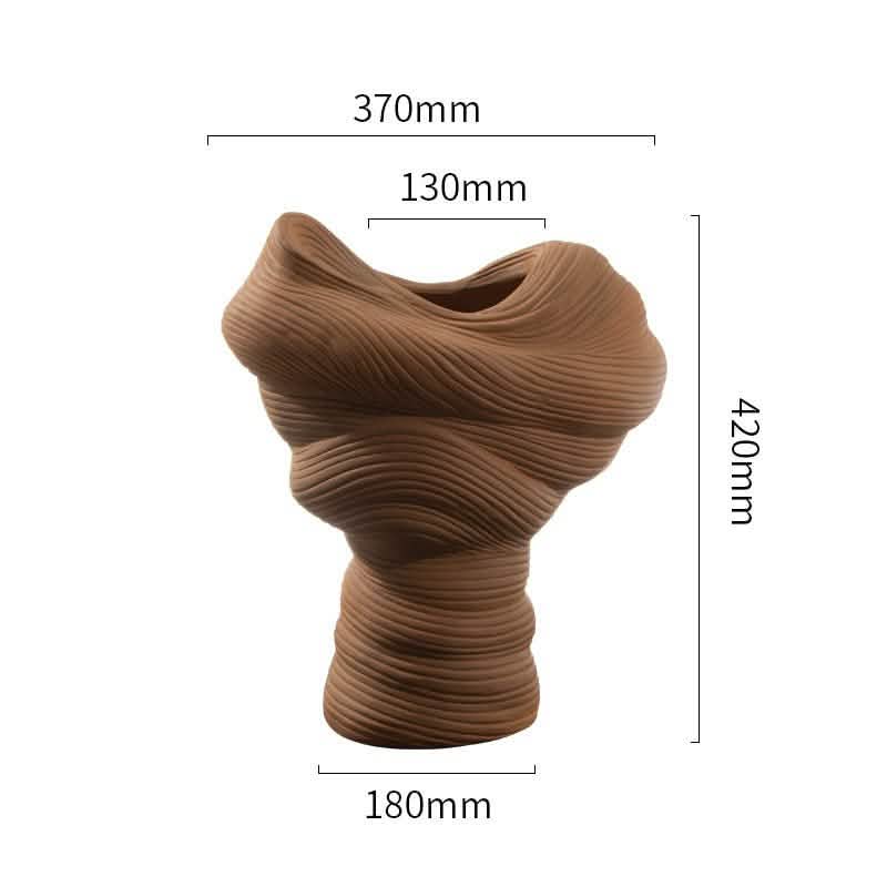 Abstract Ceramic Vase – Modern Minimalist Handmade Décor - 42.5wool bottles -