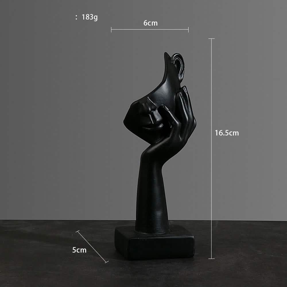 Abstract Character Mask Sculpture | Contemporary Resin Art | 3 Colours - Black thinking -