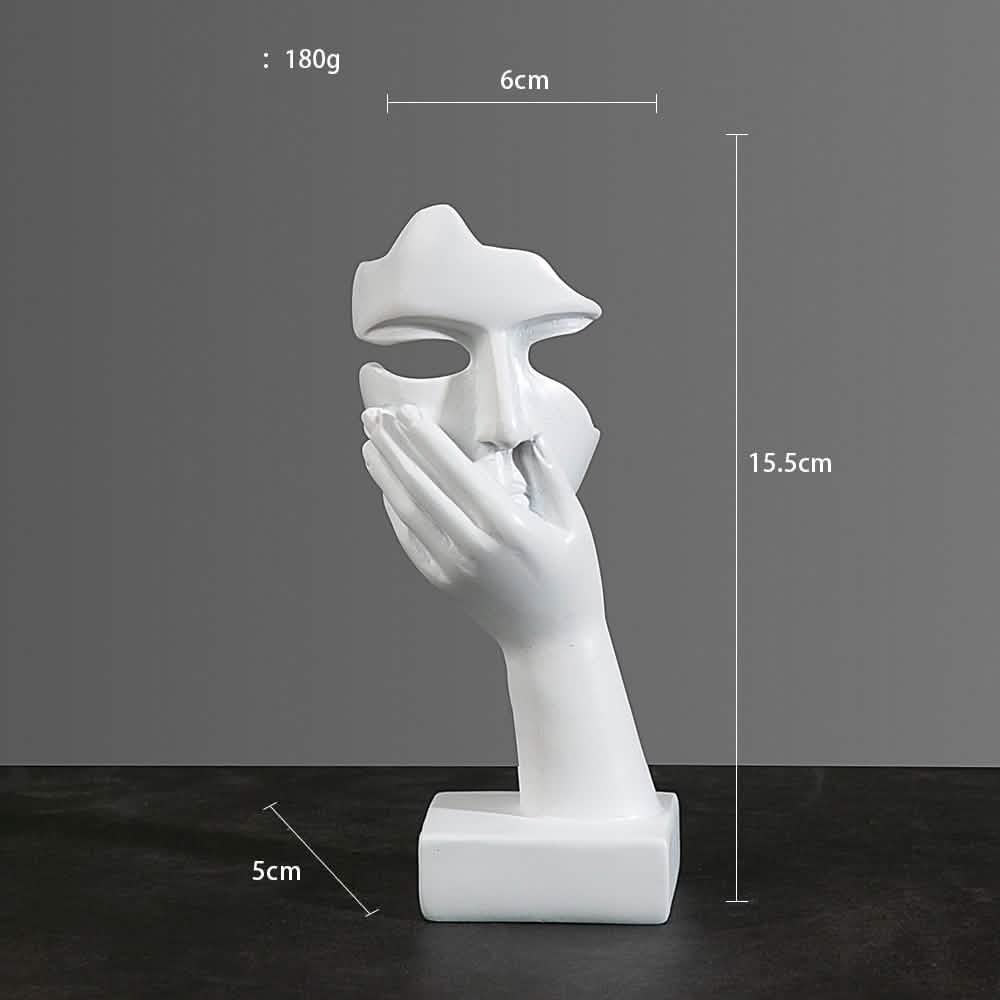 Abstract Character Mask Sculpture | Contemporary Resin Art | 3 Colours - White surprise -