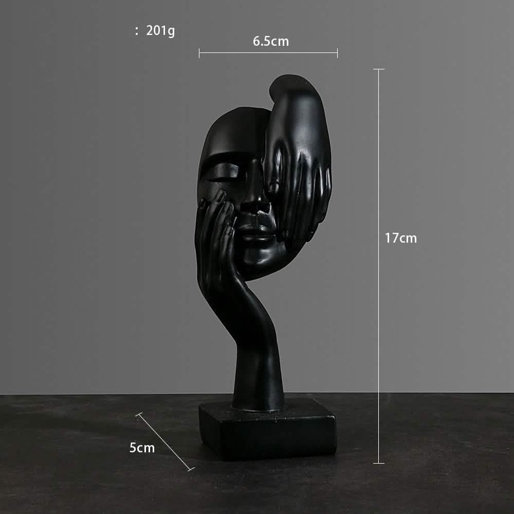 Abstract Character Mask Sculpture | Contemporary Resin Art | 3 Colours - Black indulgence -