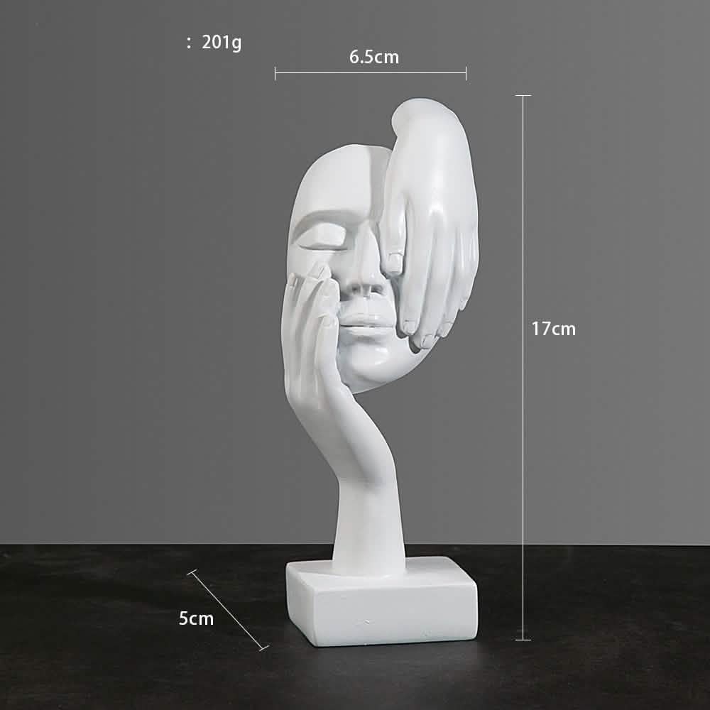 Abstract Character Mask Sculpture | Contemporary Resin Art | 3 Colours - White indulgence -