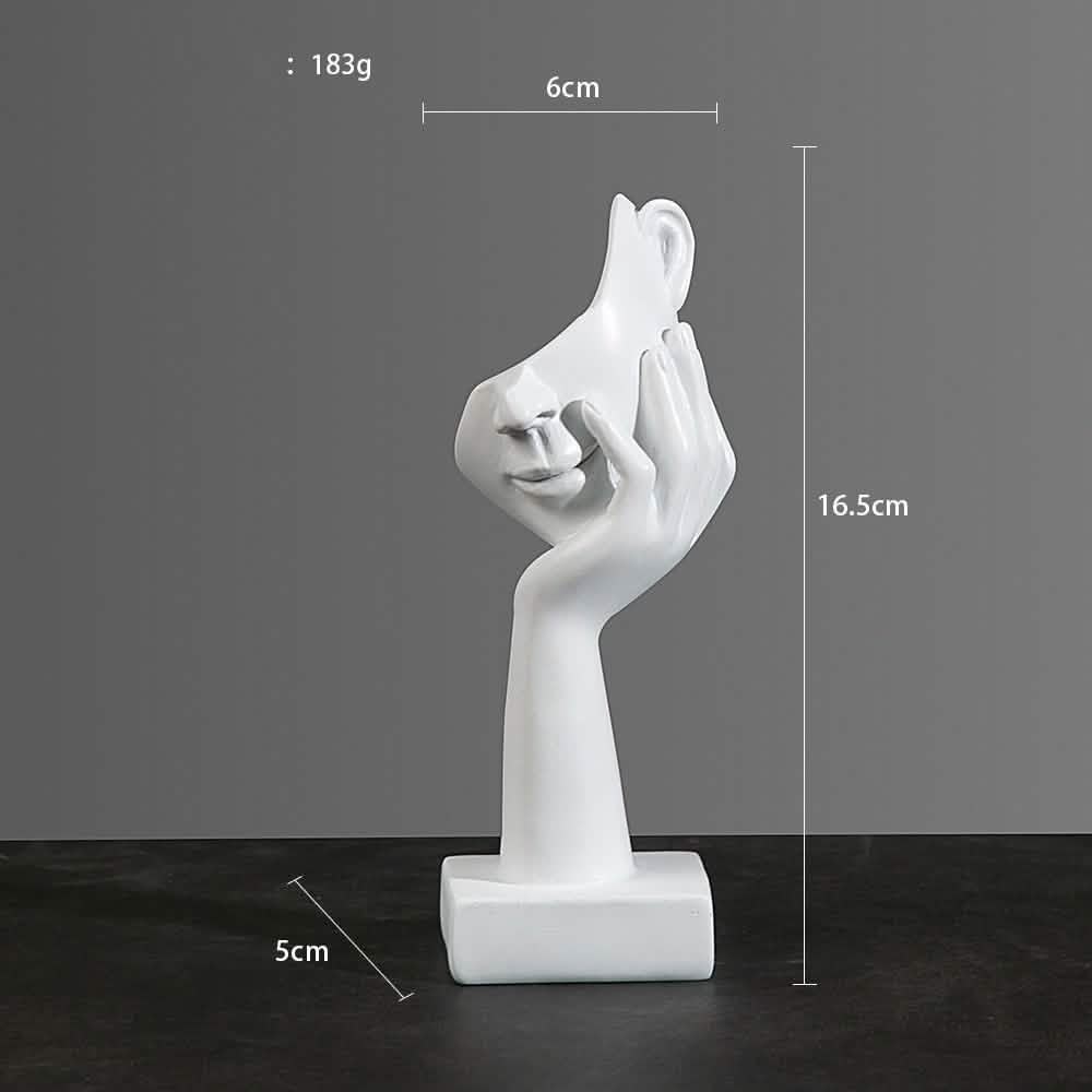Abstract Character Mask Sculpture | Contemporary Resin Art | 3 Colours - White thinking -
