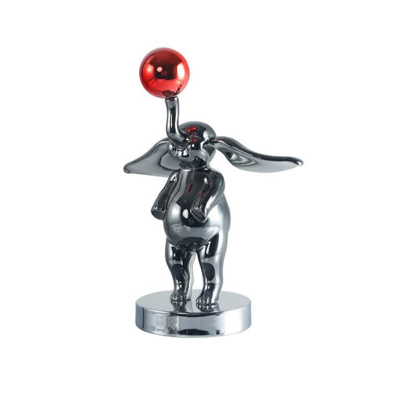 Abstract Elephant Resin Sculpture – Modern Minimalist Ornament - Dumbo -