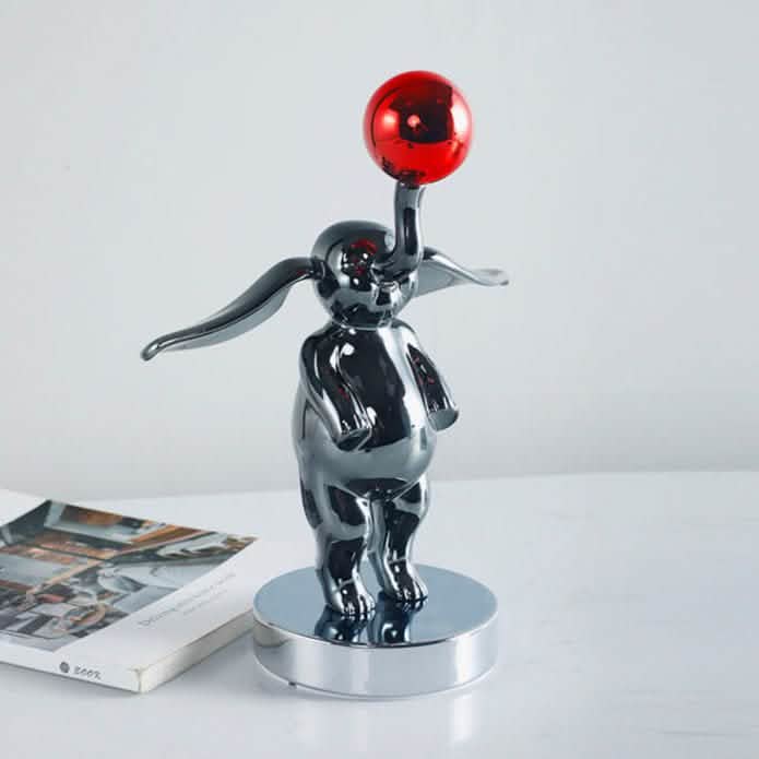 Abstract Elephant Resin Sculpture – Modern Minimalist Ornament - Dumbo -