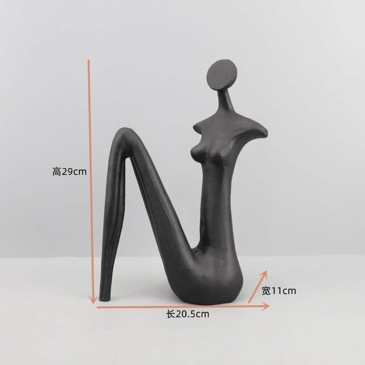 Abstract Metal Figurine Sculpture – Modern European Art Décor - 20.5x11x29CM -