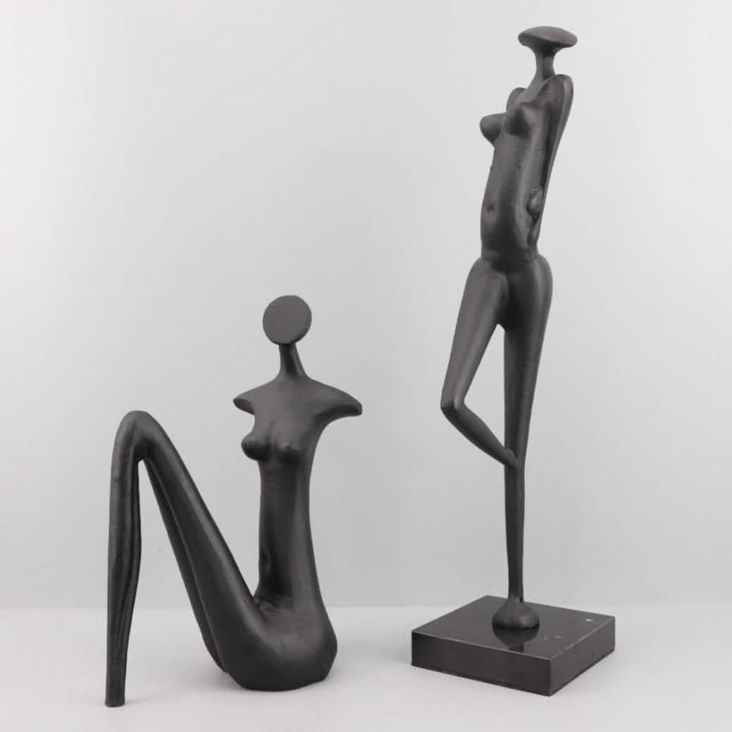 Abstract Metal Figurine Sculpture – Modern European Art Décor - 18x12x49CM -