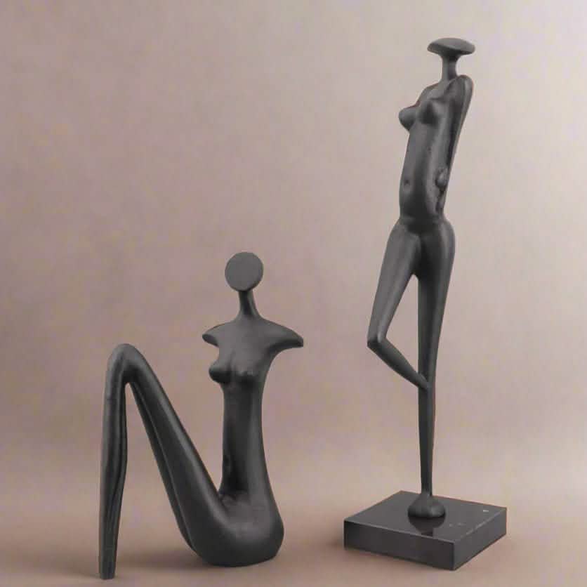 Abstract Metal Figurine Sculpture – Modern European Art Décor - 18x12x49CM -