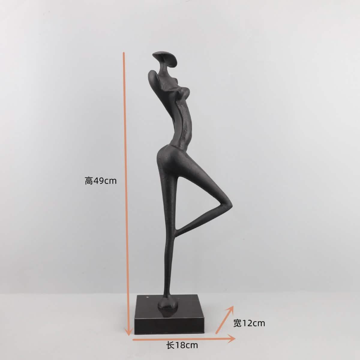 Abstract Metal Figurine Sculpture – Modern European Art Décor - 18x12x49CM -