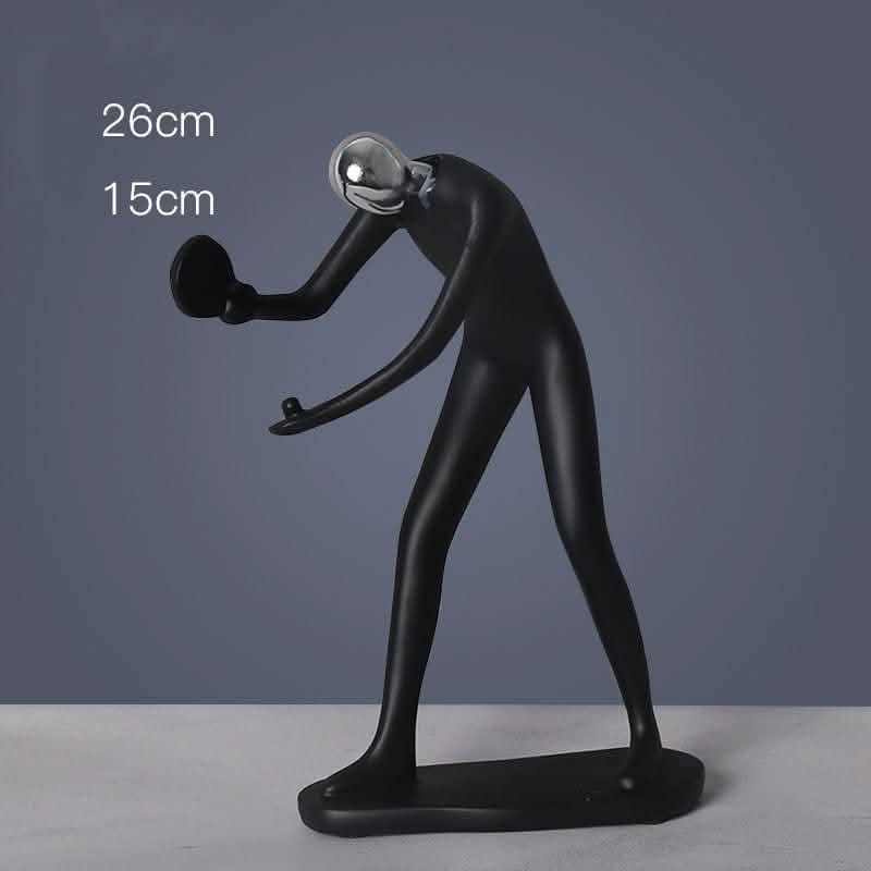 Abstract Minimalist Figurines – Modern Resin Sculptures for Home Décor - Ping Pong Pose -