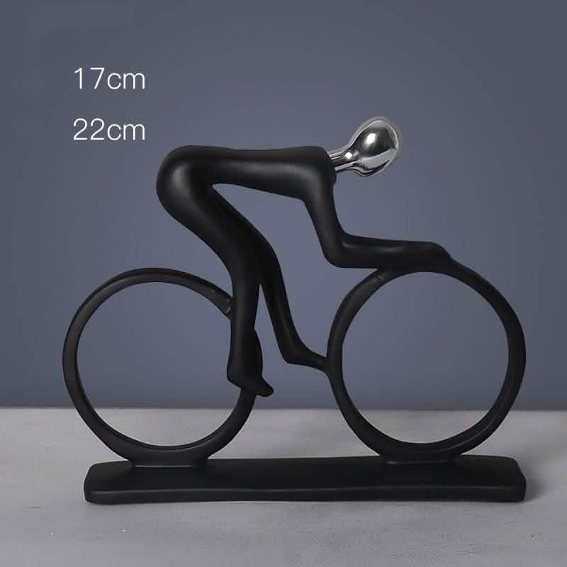 Abstract Minimalist Figurines – Modern Resin Sculptures for Home Décor - Cyclist Pose -