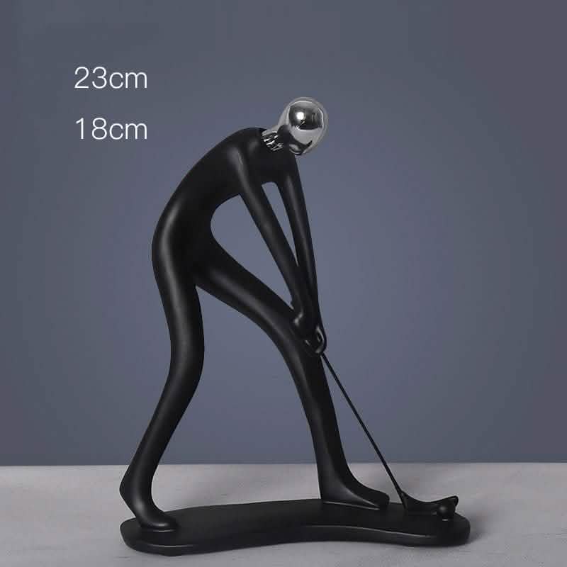 Abstract Minimalist Figurines – Modern Resin Sculptures for Home Décor - Golf Pose -