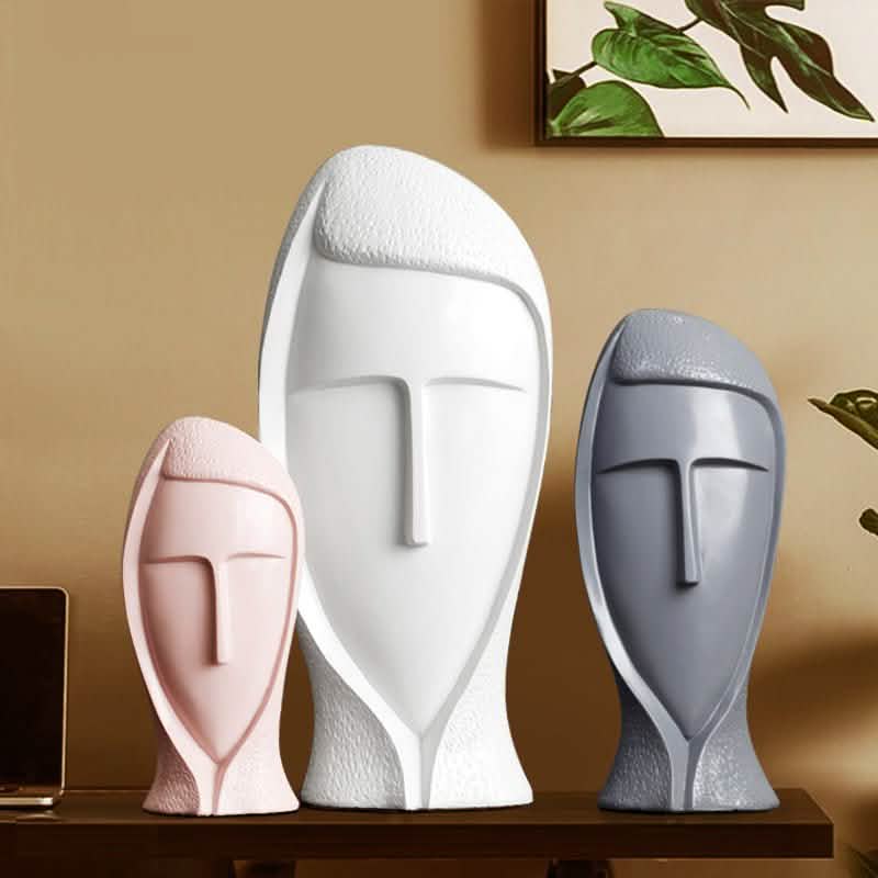 Abstract Modern Character Resin Sculptures – Minimalist Home Décor Figures - Blue Large -