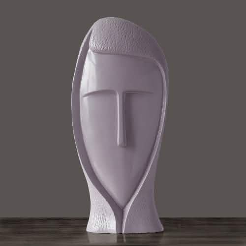 Abstract Modern Character Resin Sculptures – Minimalist Home Décor Figures - Purple Large -