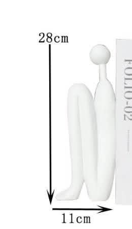 Abstract Resin Bookend Sculptures – Modern Minimalist Character Ornaments - The Dreamer – Head Up (Type A) -