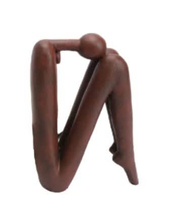 Abstract Resin Bookend Sculptures – Modern Minimalist Character Ornaments - The Observer – Head Down (Type B) -