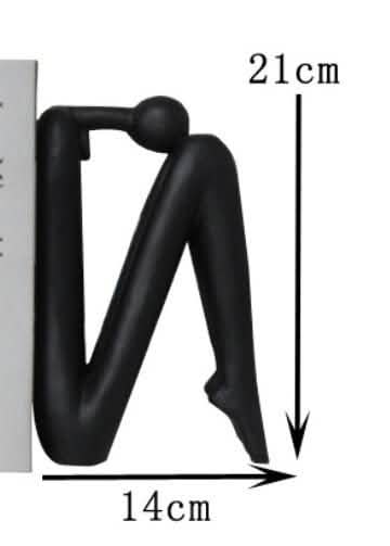 Abstract Resin Bookend Sculptures – Modern Minimalist Character Ornaments - The Thinker – Head Down (Type A) -