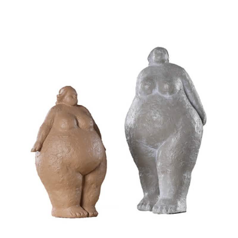 Abstract Resin Figurine Sculpture – Minimalist Modern Body Art Décor - Stone Grey Figurine -