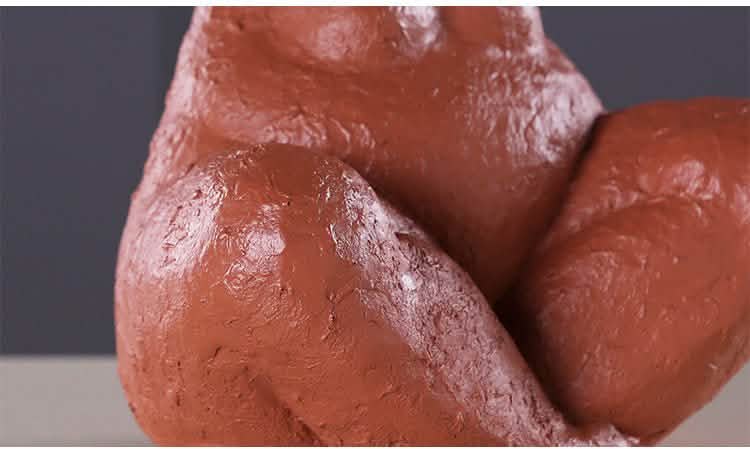 Abstract Resin Figurine Sculpture – Minimalist Modern Body Art Décor - Stone Grey Figurine -