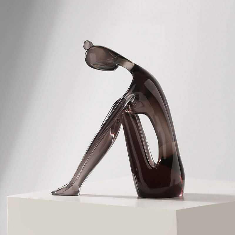 Abstract Resin Yoga Girl Sculptures – Modern Meditative Home Décor - Large -