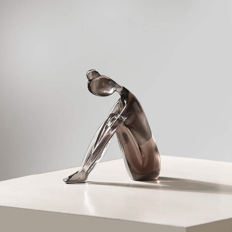 Abstract Resin Yoga Girl Sculptures – Modern Meditative Home Décor - Small -