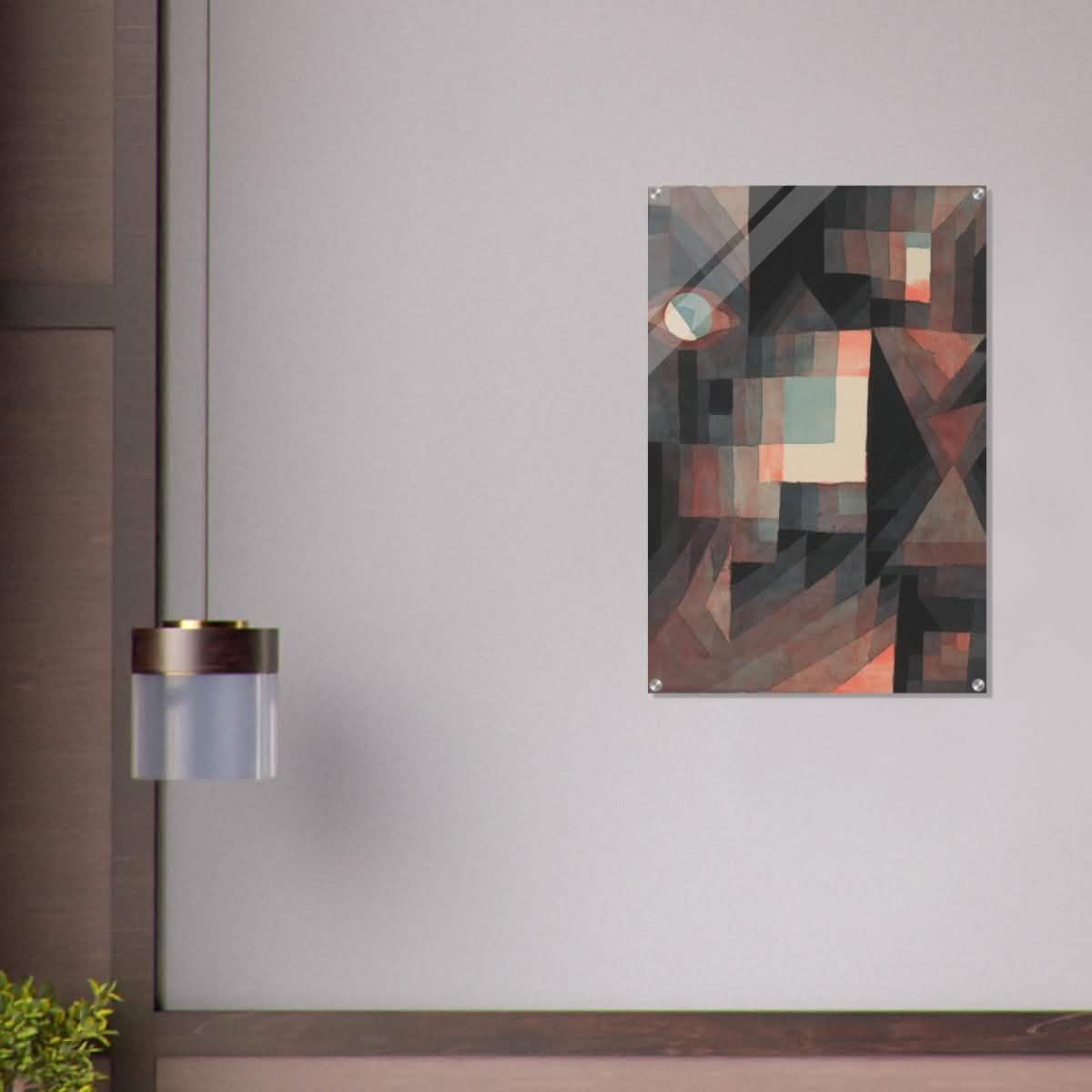 Abstract Vintage Red and Green Gradient by Paul Klee Wall art - Acrylic Print - 60x90 cm / 24x36″ -