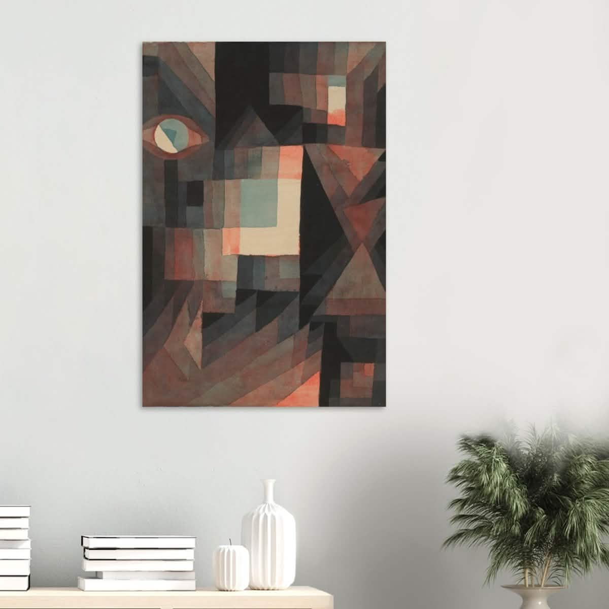 Abstract Vintage Red and Green Gradient by Paul Klee Wall art - Wood Prints - 60x90 cm / 24x36″ - 20 mm