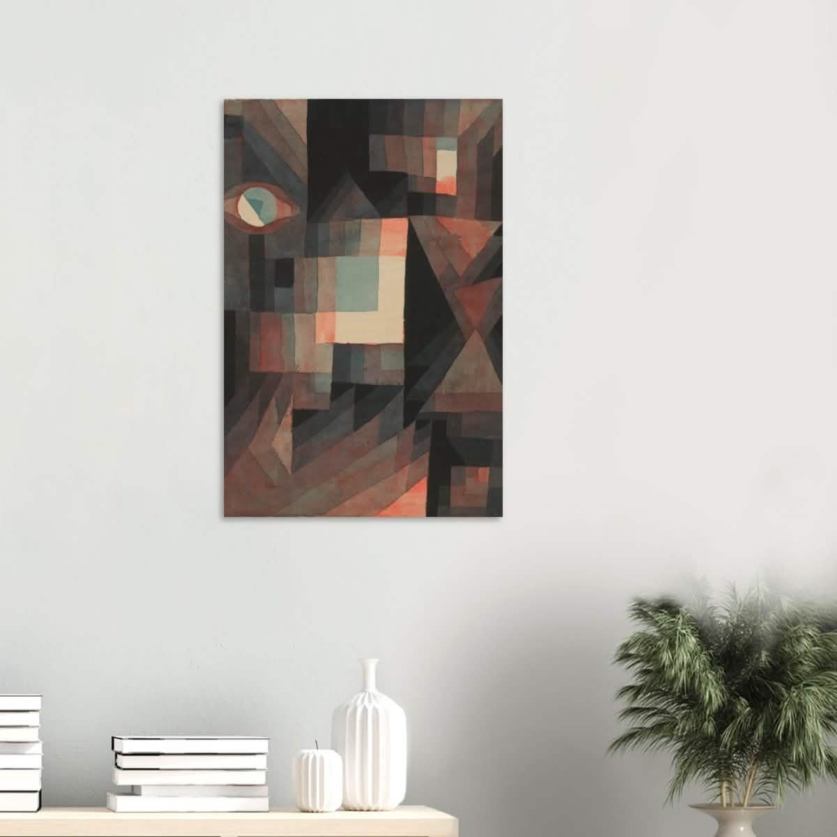 Abstract Vintage Red and Green Gradient by Paul Klee Wall art - Wood Prints - 50x75 cm / 20x30″ - 10 mm