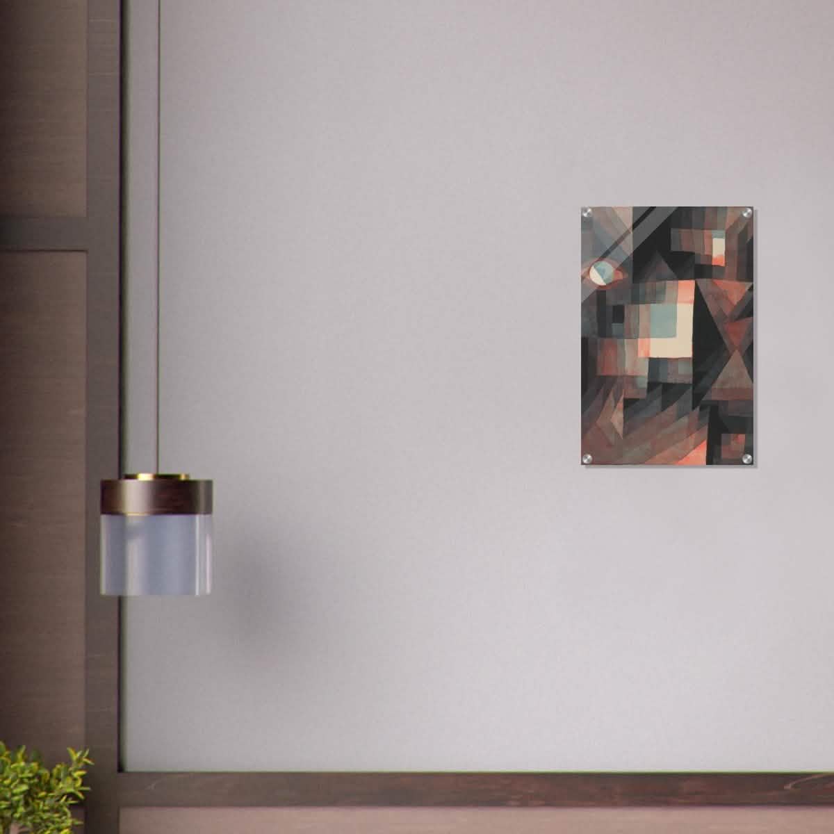 Abstract Vintage Red and Green Gradient by Paul Klee Wall art - Acrylic Print - 40x60 cm / 16x24″ -