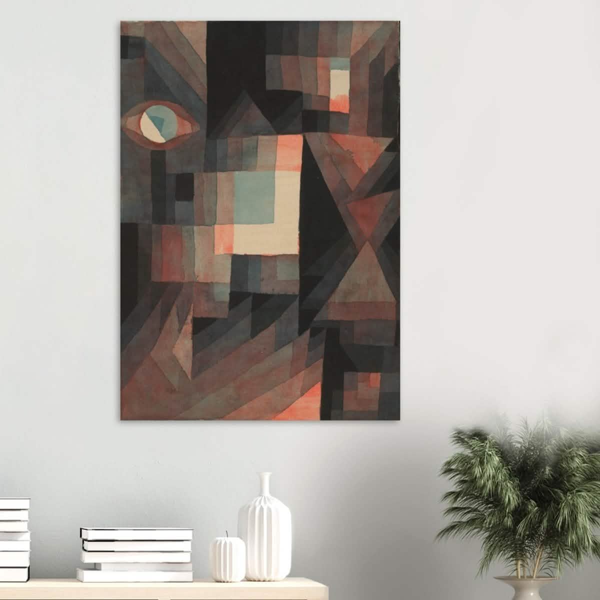 Abstract Vintage Red and Green Gradient by Paul Klee Wall art - Wood Prints - 70x100 cm / 28x40″ - 10 mm