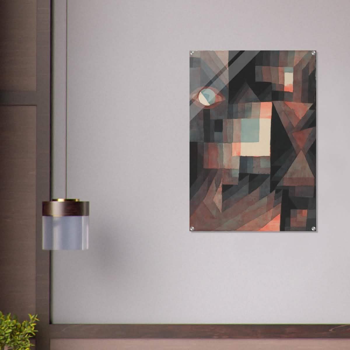 Abstract Vintage Red and Green Gradient by Paul Klee Wall art - Acrylic Print - 70x100 cm / 28x40″ -