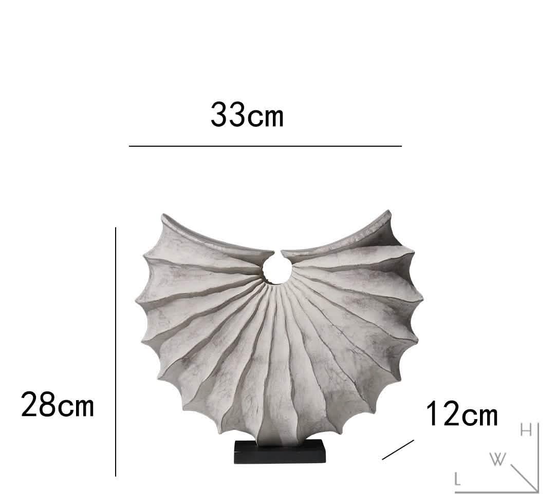 Abstract Wave Sculpture – Modern Nordic Resin Wood - Effect Ornament - 33 x 12 x 28CM -