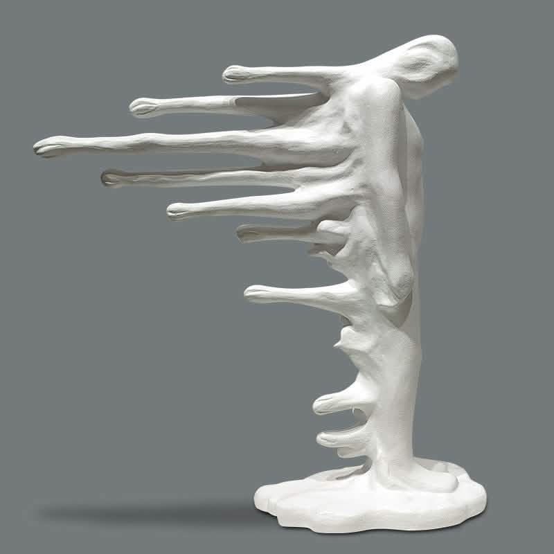 Abstract Wind Walker Sculpture – Modern Resin Art Décor | Walker Figure Sculpture Decoration - Black -