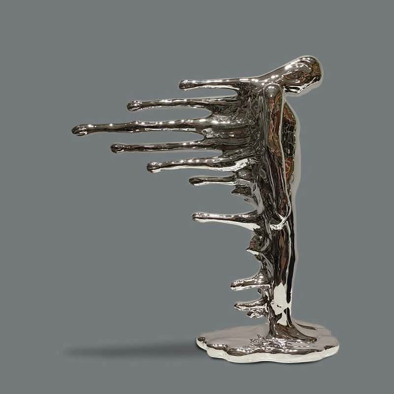 Abstract Wind Walker Sculpture – Modern Resin Art Décor | Walker Figure Sculpture Decoration - Black -