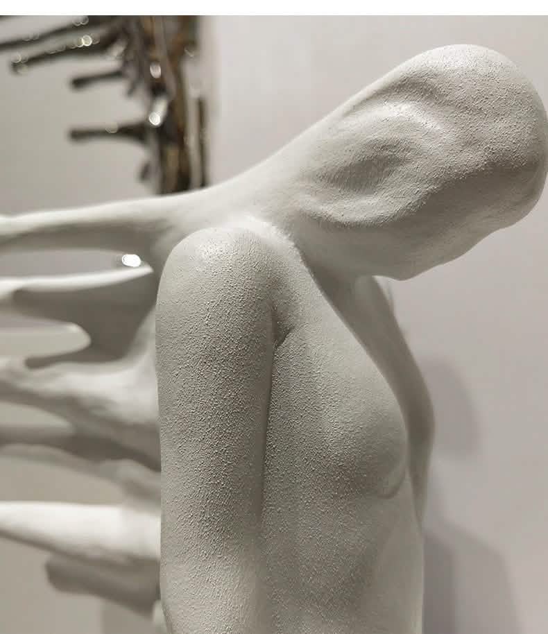 Abstract Wind Walker Sculpture – Modern Resin Art Décor | Walker Figure Sculpture Decoration - Black -