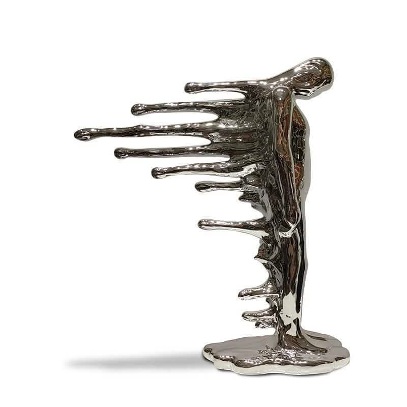 Abstract Wind Walker Sculpture – Modern Resin Art Décor | Walker Figure Sculpture Decoration - Black -
