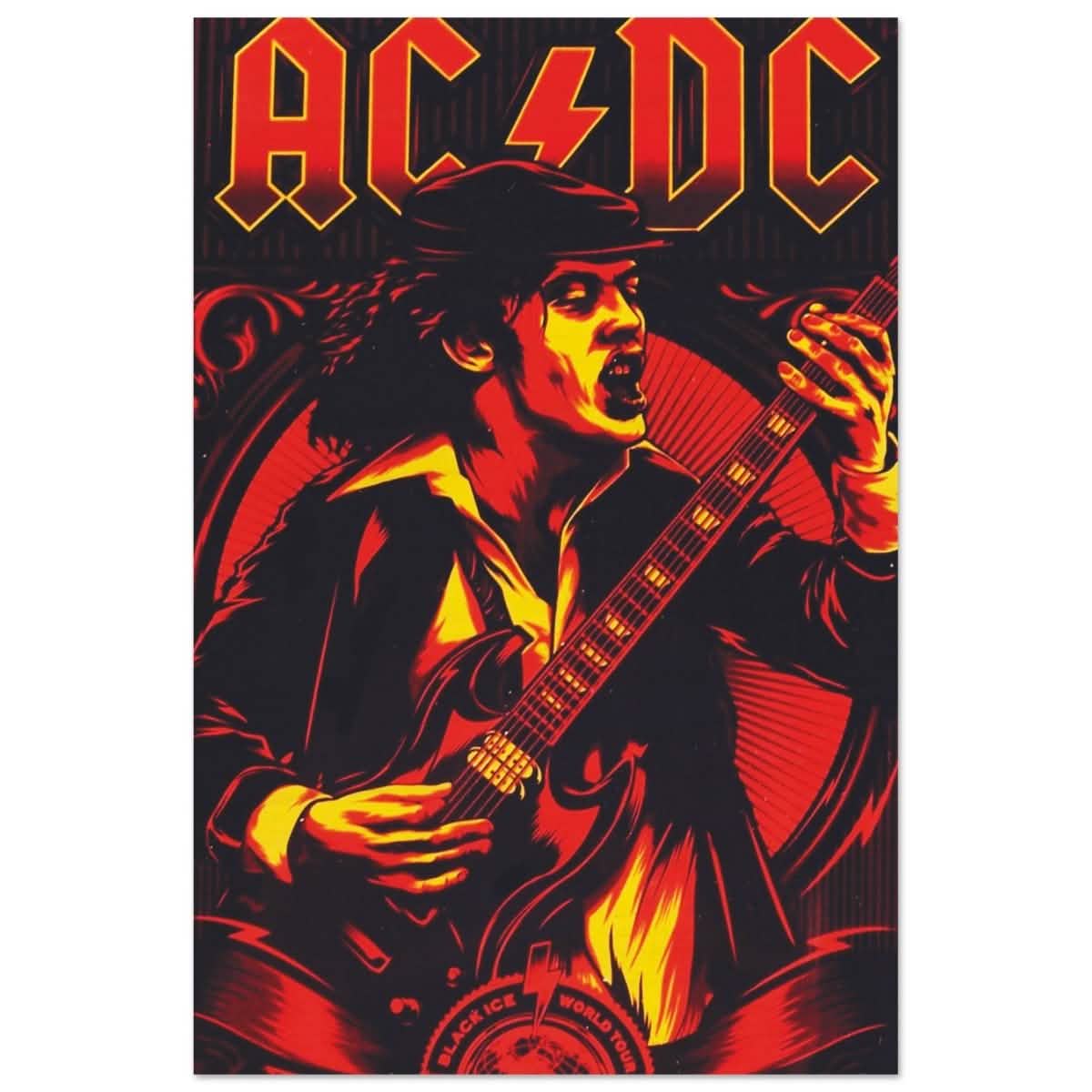 AC/DC – Black Ice World Tour Tribute Artwork - 50x75 cm / 20x30″ - Wood Prints -