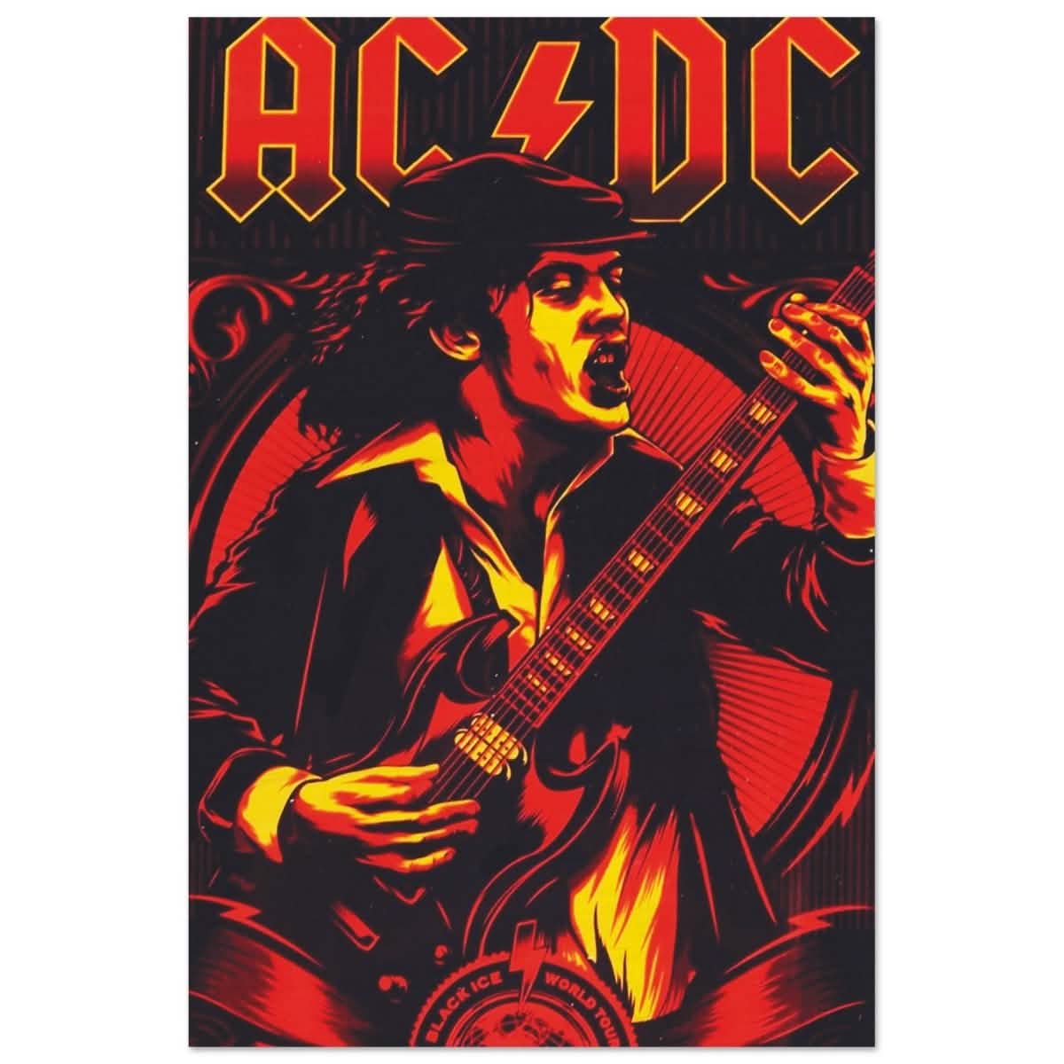 AC/DC – Black Ice World Tour Tribute Artwork - 30x45 cm / 12x18″ - Wood Prints -