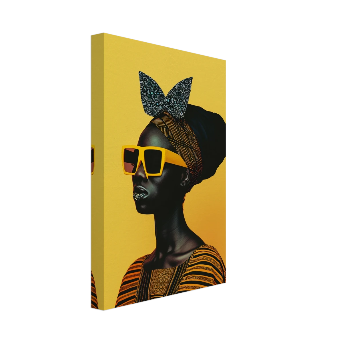 AfroFuturist Muse – Bold Afrocentric Portrait Wall Art Print - Canvas - 20x30 cm / 8x12″ -