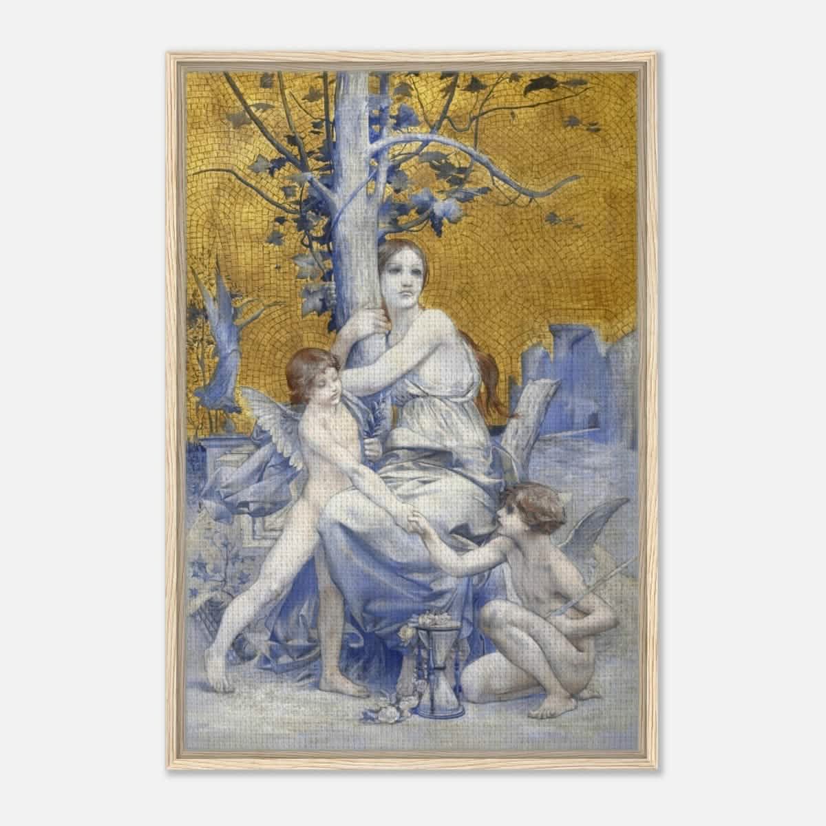 Allégorie du temps by Luc - Olivier Merson | Vintage wall art print | allegory of time - Framed Canvas - 60x90 cm / 24x36″ - Wood frame