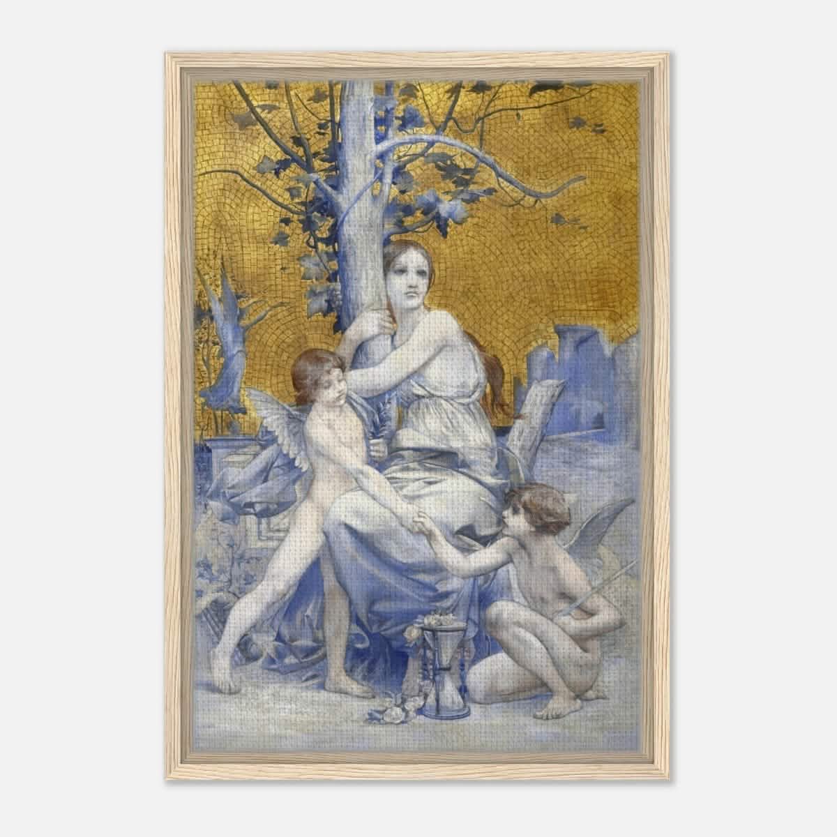Allégorie du temps by Luc - Olivier Merson | Vintage wall art print | allegory of time - Framed Canvas - 40x60 cm / 16x24″ - Wood frame