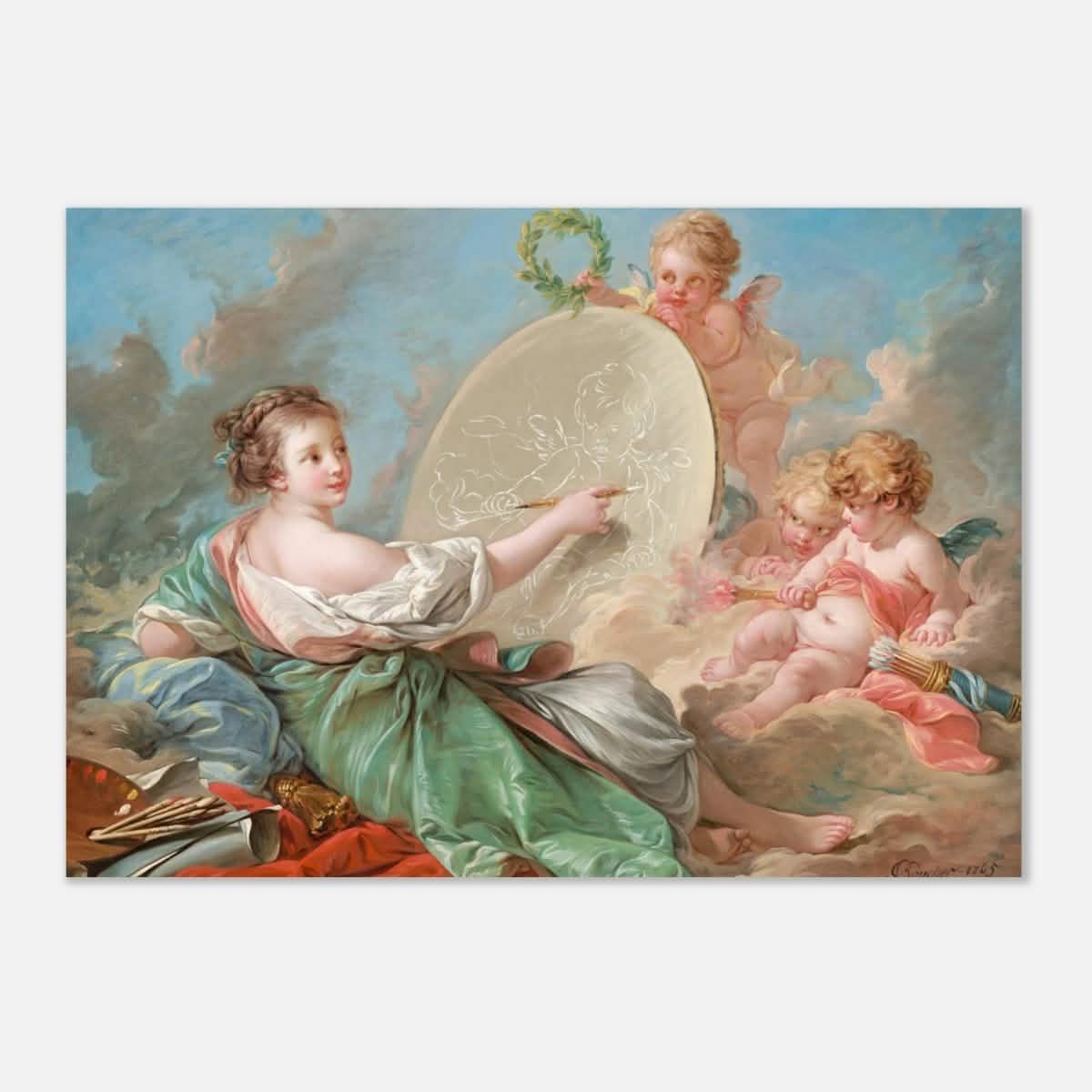 Allegory of Painting by Francois Bouche - Aluminum Print - 70x100 cm / 28x40″ -