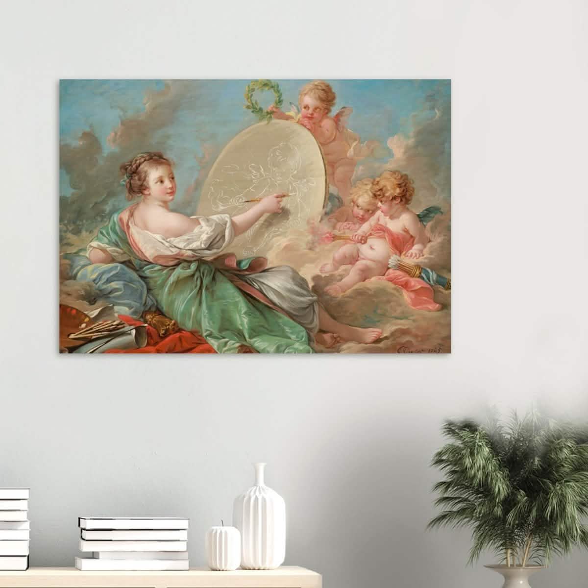 Allegory of Painting by Francois Bouche - Wood Prints - 70x100 cm / 28x40″ - 10 mm