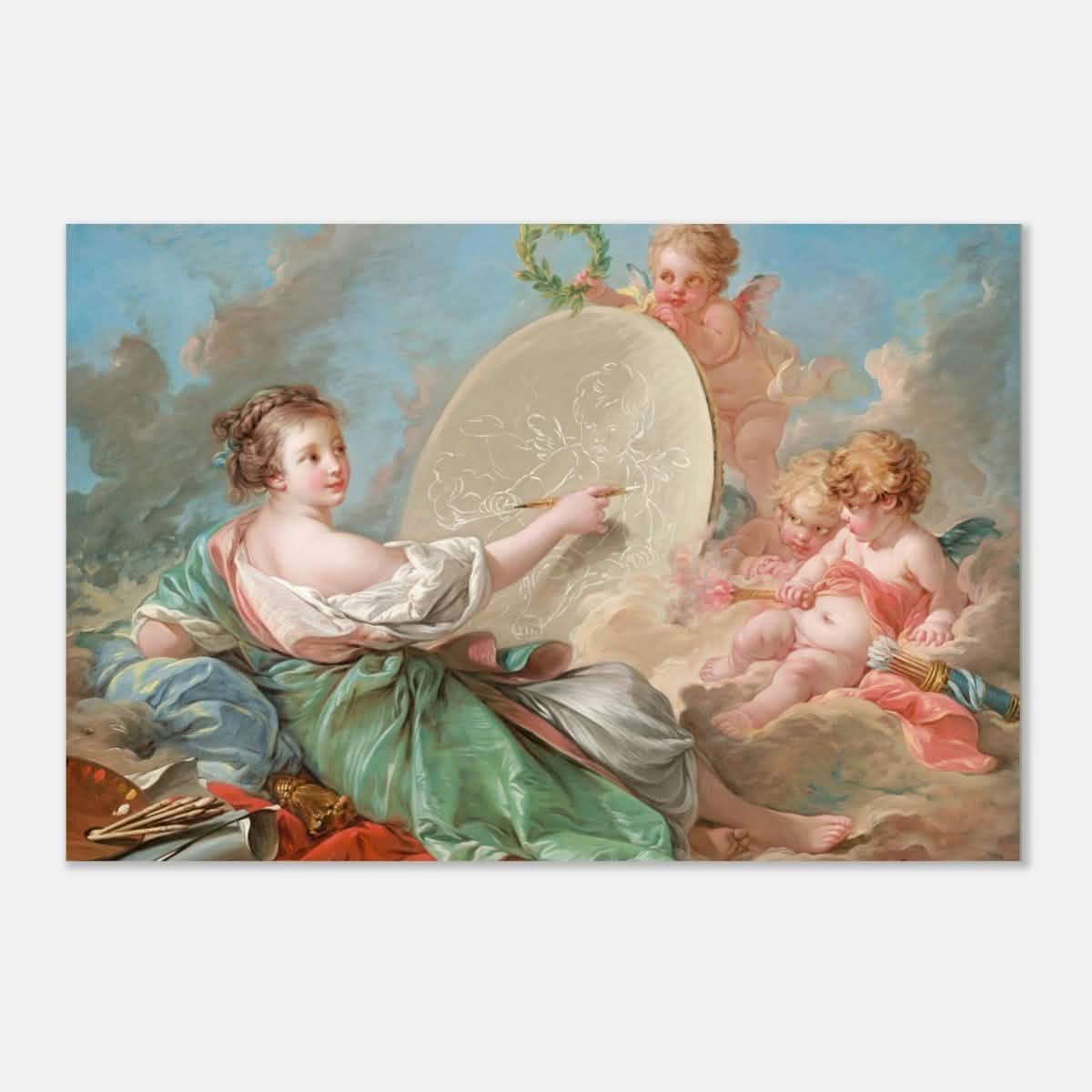 Allegory of Painting by Francois Bouche - Aluminum Print - 50x75 cm / 20x30″ -