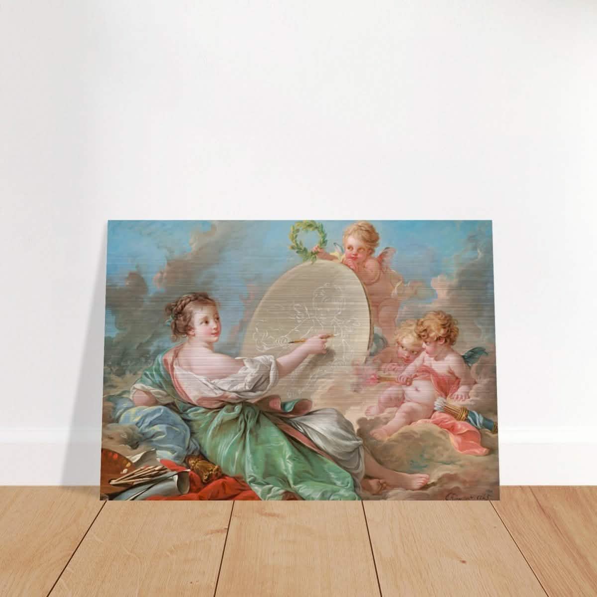 Allegory of Painting by Francois Bouche - Brushed Aluminum Print - 70x100 cm / 28x40″ -