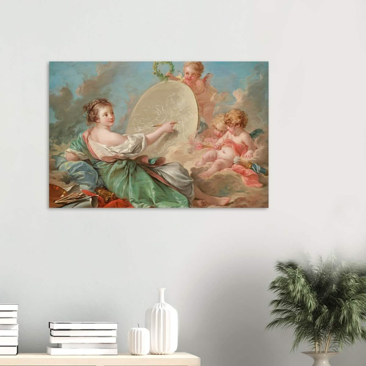 Allegory of Painting by Francois Bouche - Wood Prints - 60x90 cm / 24x36″ - 20 mm